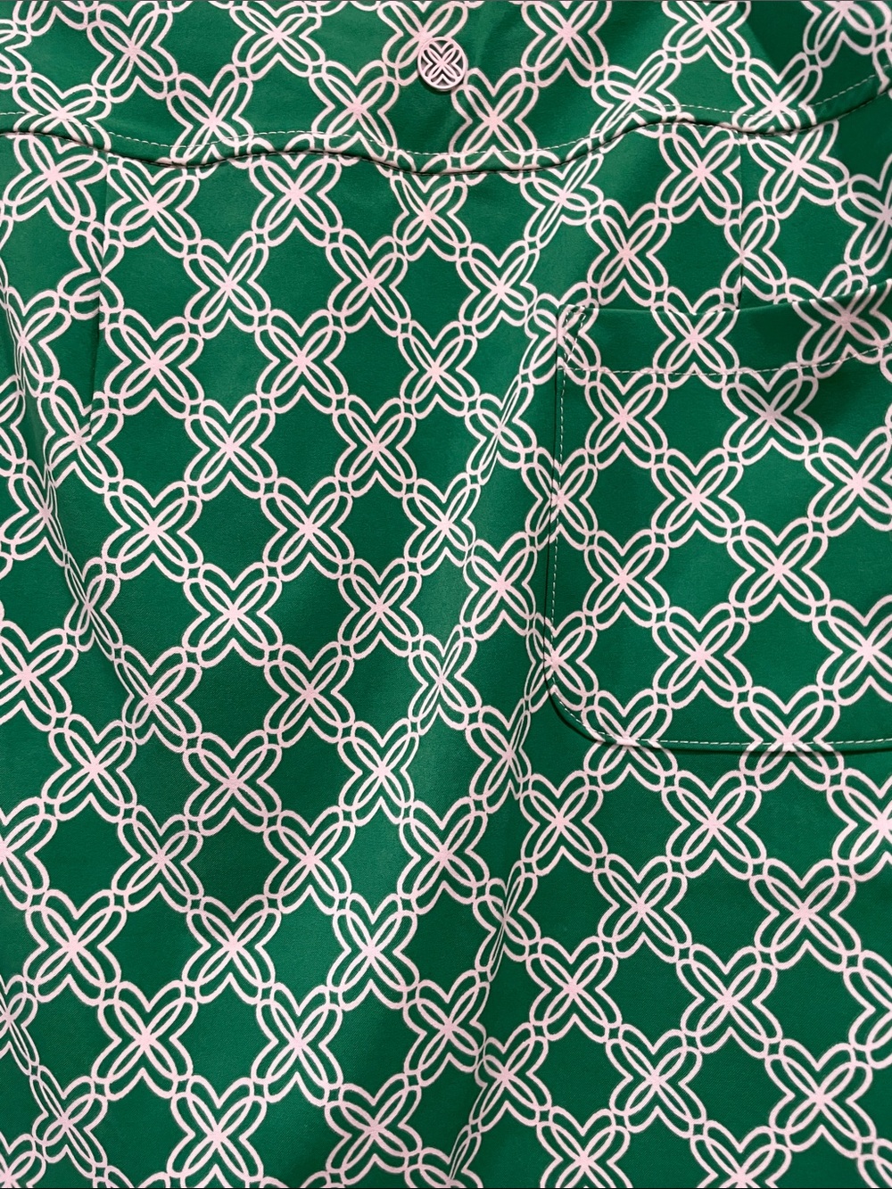 Lilly Pulitzer Green Mini Skirt with White Geometric Print - Picture 7 of 7